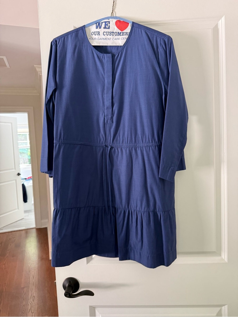 Tuckernuck Pomander Place Lucy Navy Blue Tiered Long Sleeve Dress